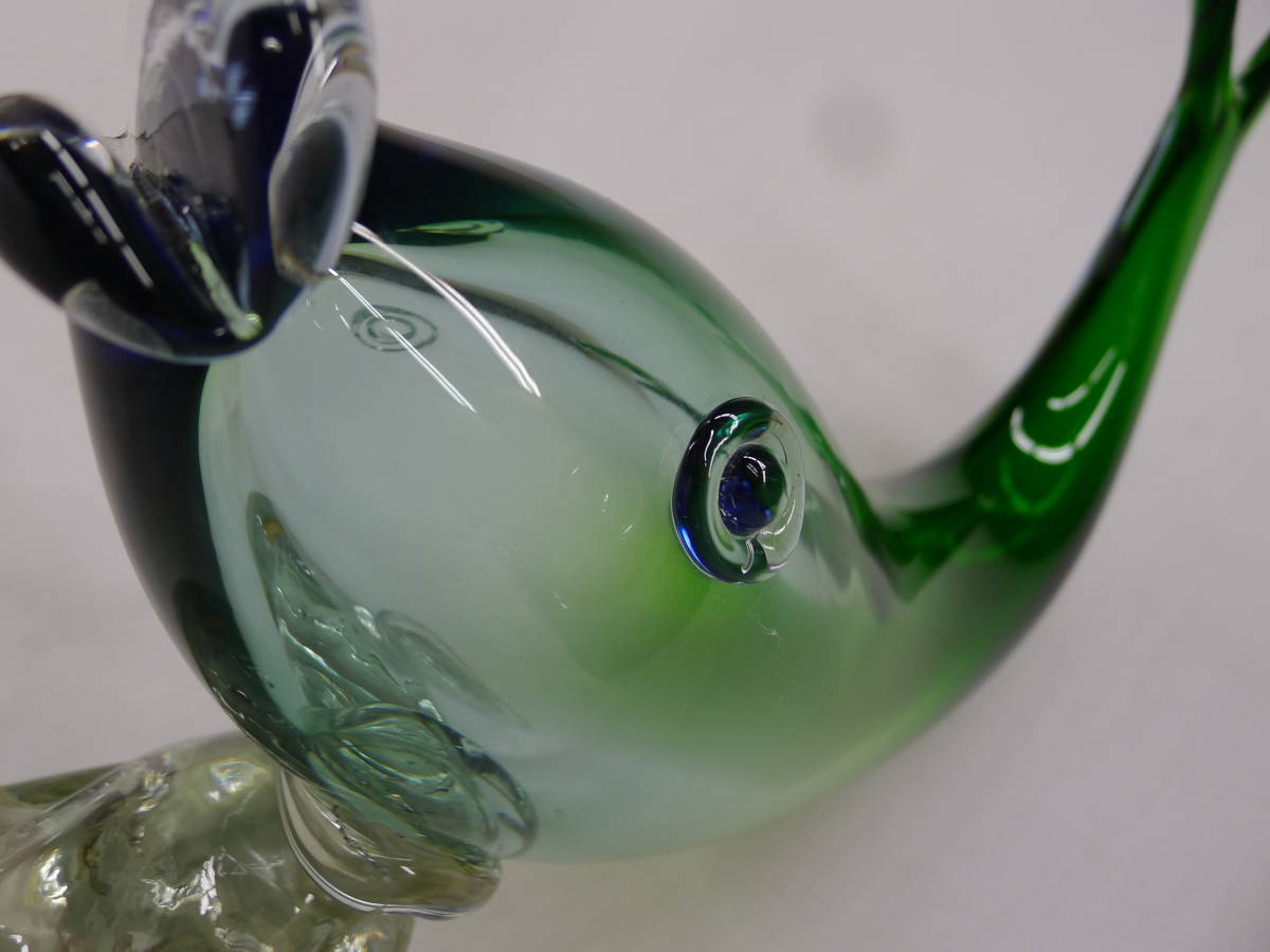 ll269●MURANO Glass/ ムラノガラス 魚の置物 オブジェ ベネチアグラス アートグラス フィッシュモチーフ ガラス工芸/100_画像5