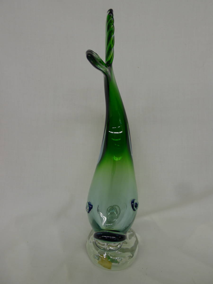 ll269●MURANO Glass/ ムラノガラス 魚の置物 オブジェ ベネチアグラス アートグラス フィッシュモチーフ ガラス工芸/100_画像4