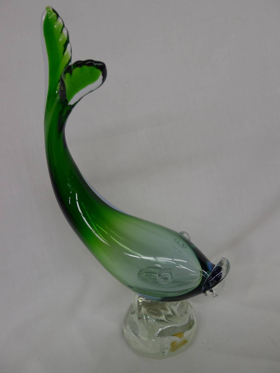 ll269●MURANO Glass/ ムラノガラス 魚の置物 オブジェ ベネチアグラス アートグラス フィッシュモチーフ ガラス工芸/100_画像3