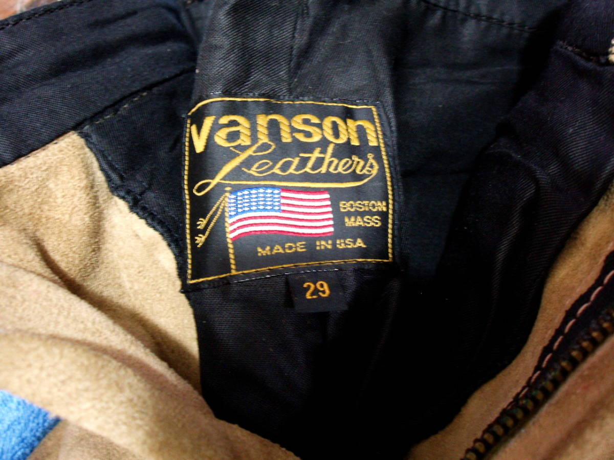 M44915【アメリカ製 VANSON】牛スエード ライダースパンツ USED_画像10