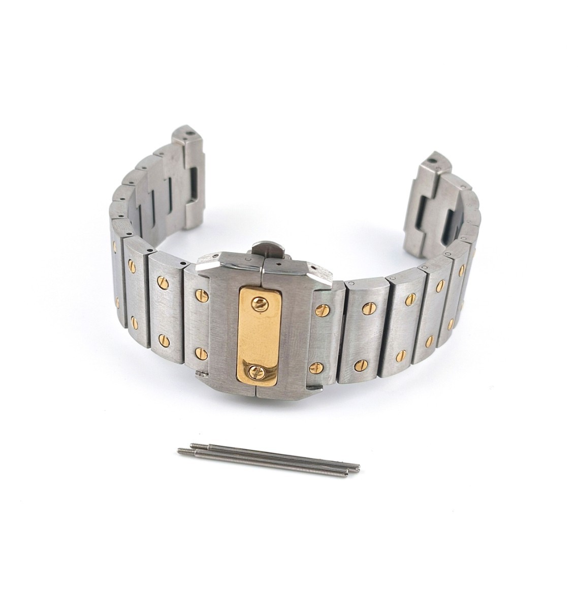 腕時計 修理交換用 ブレスレット 23mm 金属ベルト ゴールド×シルバー 【対応】カルティエ サントス100 LM Cartierの画像1