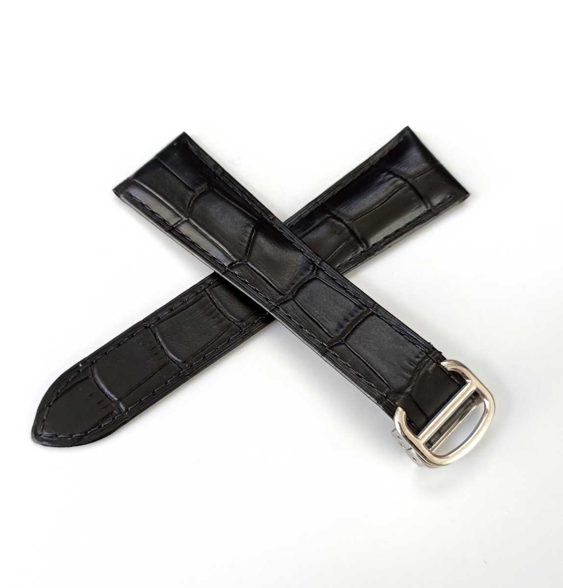 23mm наручные часы для замены PU кожа кожа ремень черный чёрный D пряжка приложен [ соответствует ] Cartier Carib ru бак и т.п. Cartier