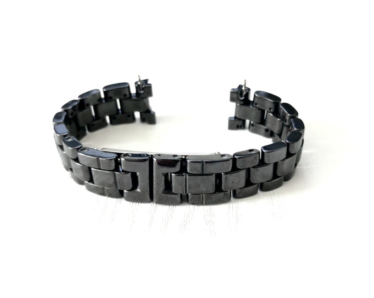 16mm 腕時計 修理交換用 社外品 セラミック ブレスレット ブラック 黒 【対応】 CHANEL J12 レディース シャネル