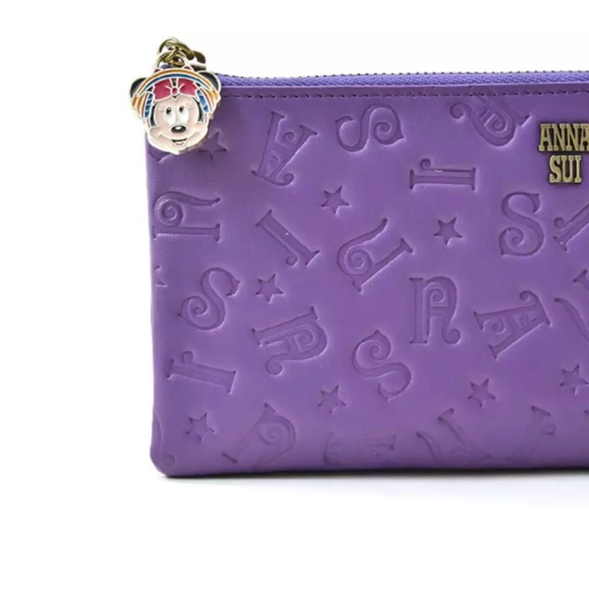 ANNA SUI アナスイ DISCO! 長財布 パープル L字 ディズニー 紫 レザー　財布　アナスイディズニー　コラボ　新品