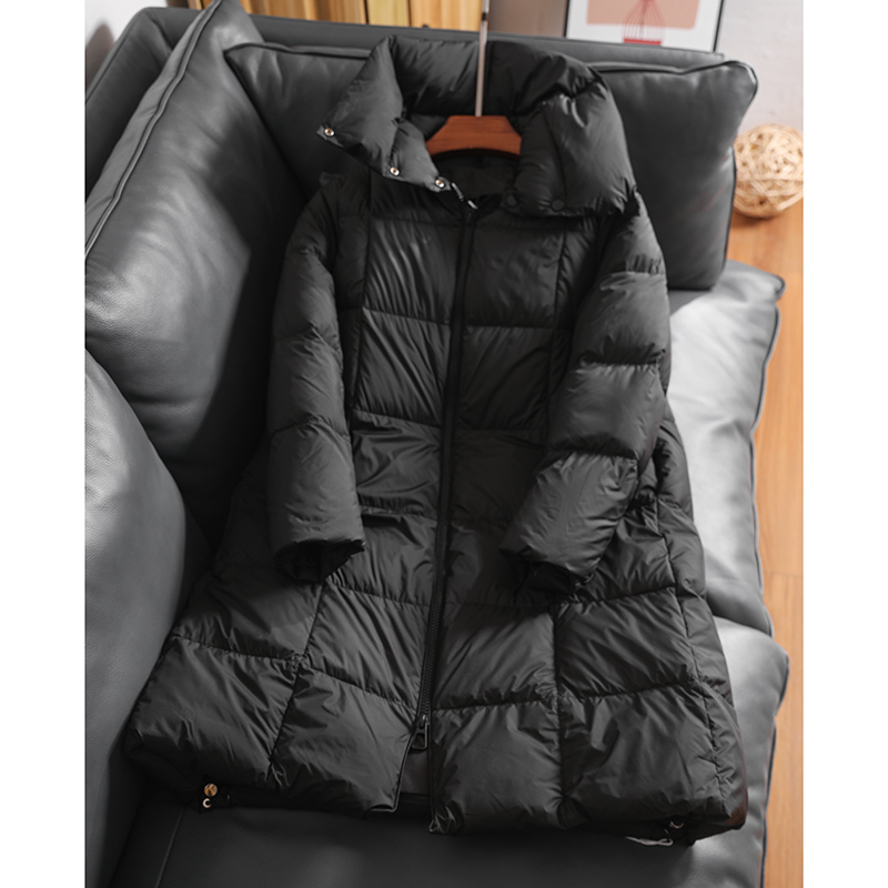 新品新作女性暖かいコート90％ダウンジャケット厚手フードコート黒ーL