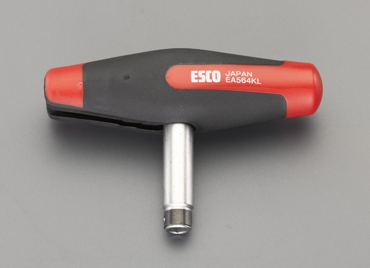 ESCO 110mm ドライバー ハンドル (アクショングリップ) EA564KL 差込六角対辺 1/4” 全長 110mm 早回し ストレート型 トルク 増し締め T型_ESCO 110mm ドライバー ハンドル