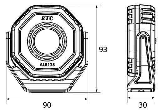 KTC ケーティーシー KYOTO TOOL AL812S 充電式LEDフロアライトS 品番：AL812S 充電端子は USB Type-C を採用 ライト部 が 360°回転。_AL812S 充電式LEDフロアライトS AL812S