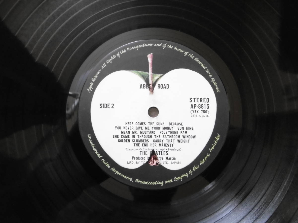 レア激安1点物!1972年頃LPアビー・ロードABBEY ROAD/THE BEATLES/東芝EMI/帯付きApple盤_画像6