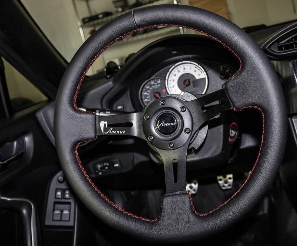 [ regular agency ] Avenue Performance black leather x black spoke black stitch USDM avenue steering gear steering wheel 