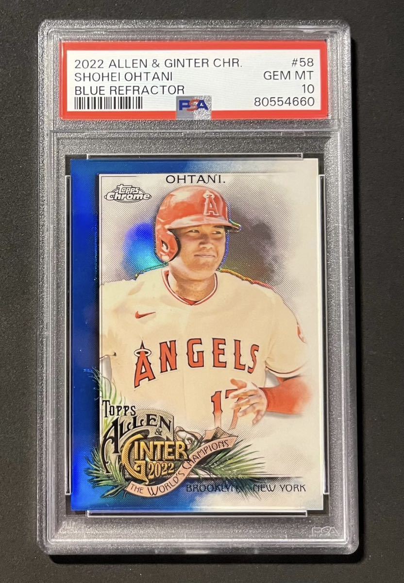 【150枚限定 PSA 10】 Shohei Ohtani 大谷翔平 Topps Chrome Blue Refractor Allen & Ginter ブルー リフラクター /150 #58 Dodgers WBC_画像1