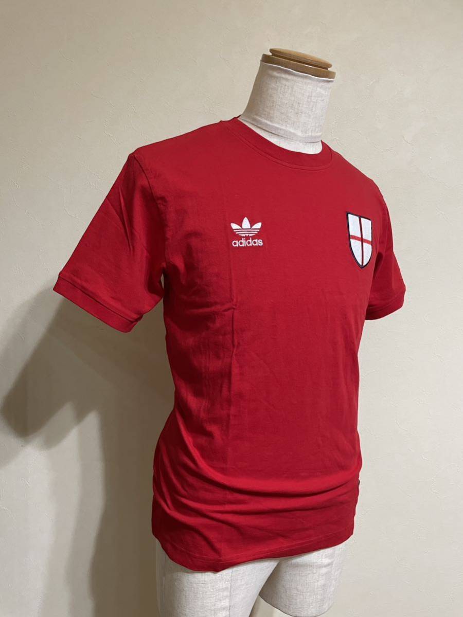 【美品】 adidas originals アディダス オリジナルス W杯 イングランド代表 クルーネック Tシャツ トップス サイズM 半袖 赤 AHS001_画像8