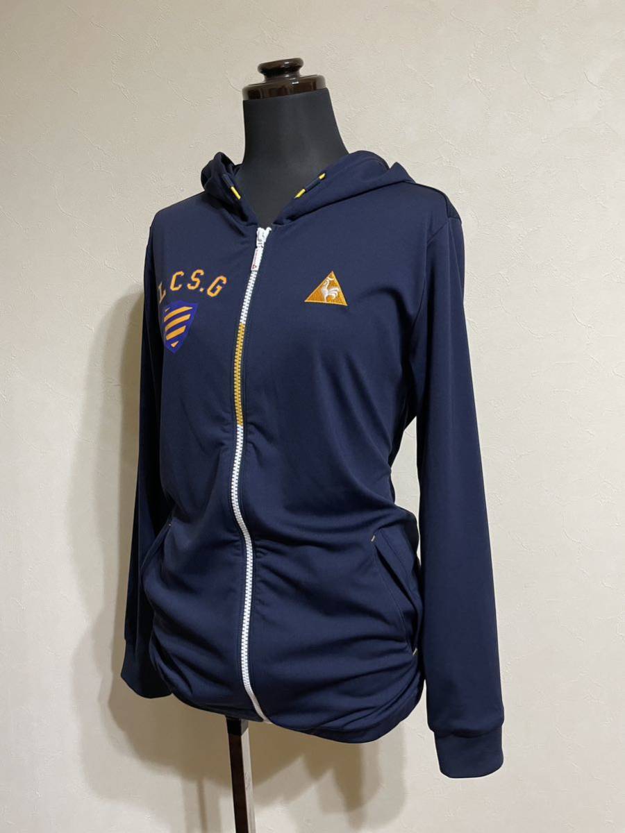 [ beautiful goods ] le coq sportif golf Le Coq lady's Golf wear Zip Parker jersey f-ti tops size L long sleeve navy 