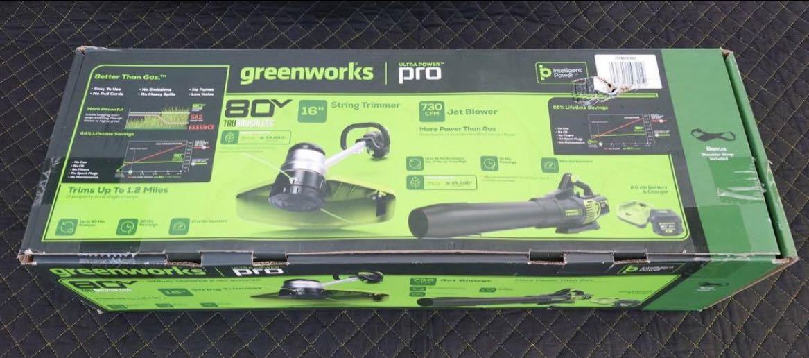 【最安値】 greenworks　グリーンワークス コストコ 草刈り機 セット ブロワー 充電式トリマー 80V 刈払機