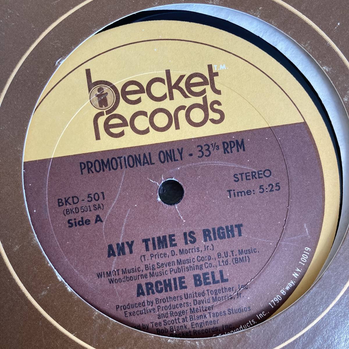 Archie Bell - Any Time Is Right 12 INCH_画像1