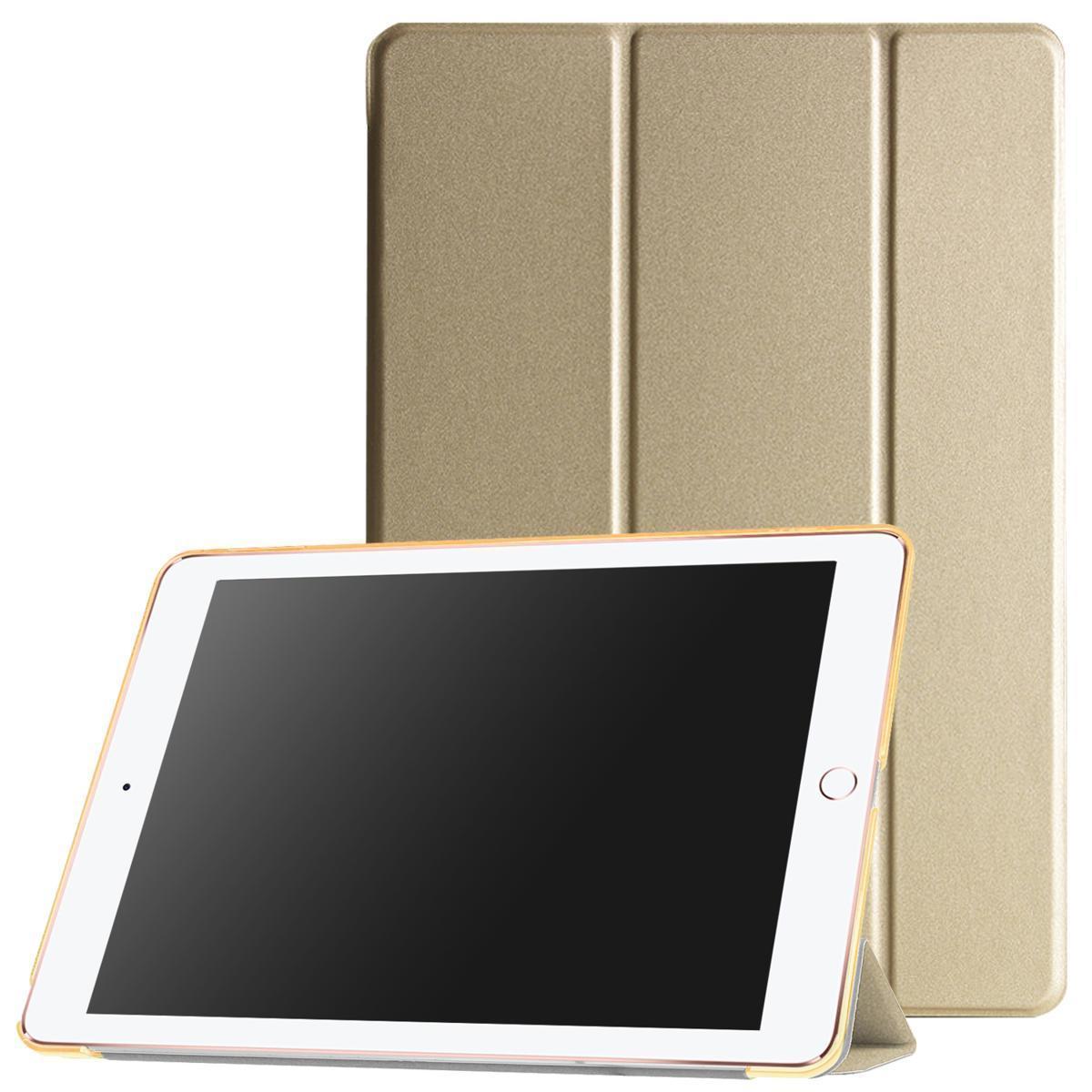 iPad ケース iPad Pro (9.7インチ) 三つ折スマートカバー PUレザー アイパッド カバー スタンド機能 ゴールド_画像1