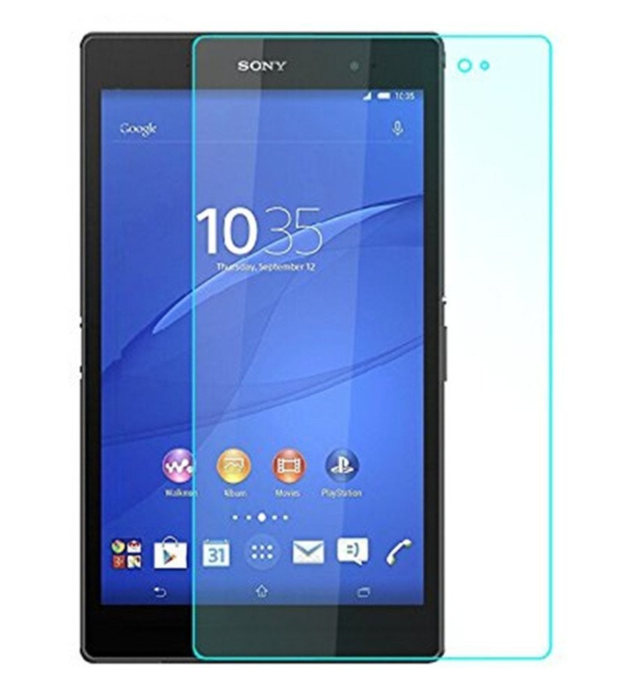 SONY Xperia Z3 Tablet Compact 強化ガラス 液晶保護フィルム 耐指紋 撥油性 9H ラウンドエッジ加工_画像1