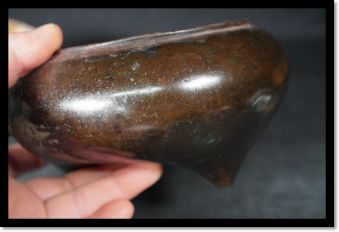 香炉　砡摘み　銅器　香道具　中国美術　古玩　茶室
