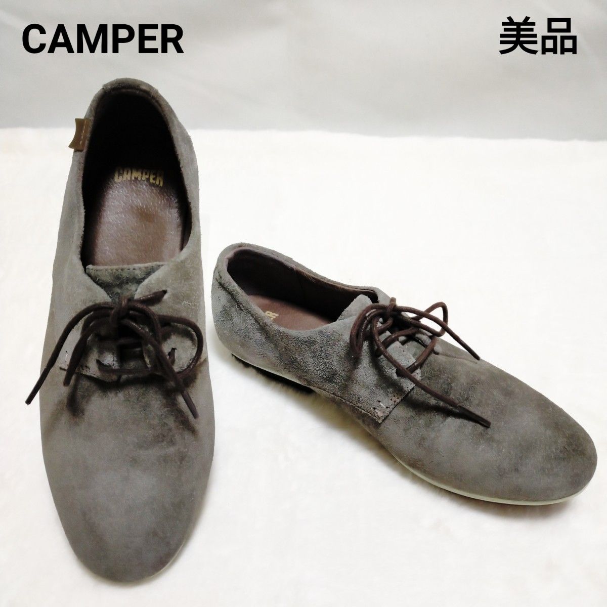 【美品】CAMPER カンペール スエード レースアップ ドレスシューズ  23cm