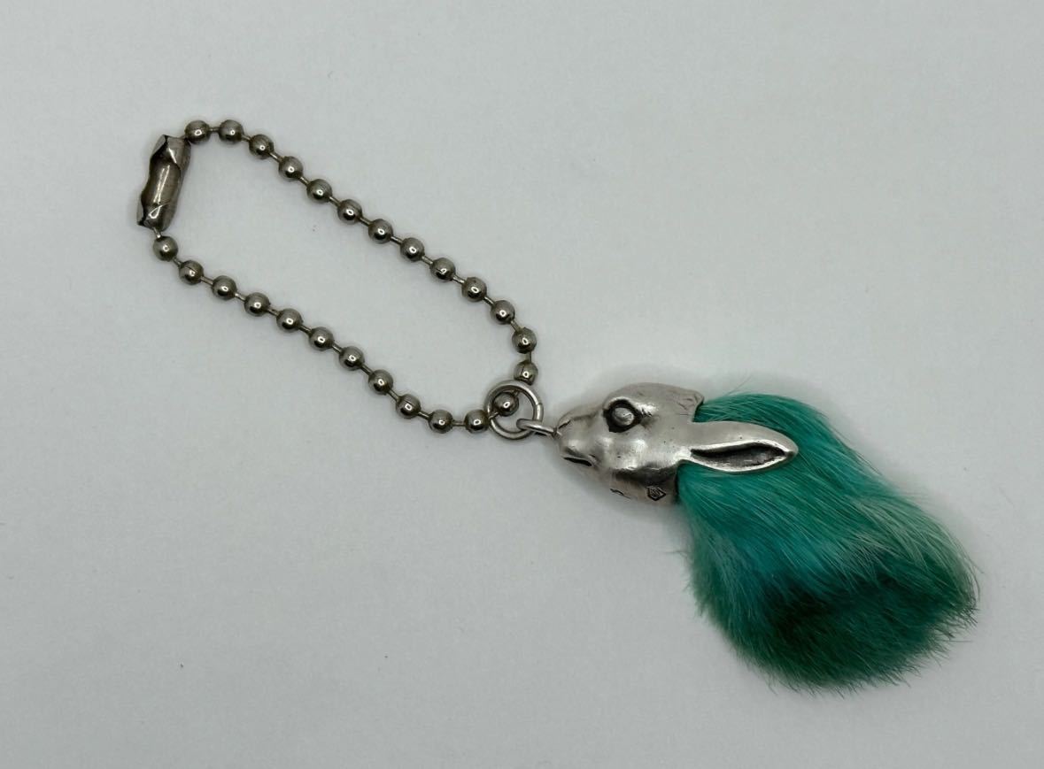 ◆シルバー◆ラビットフット キーホルダー◆グリーン◆ LUCKY RABBIT FOOT KEYCHAIN_画像2