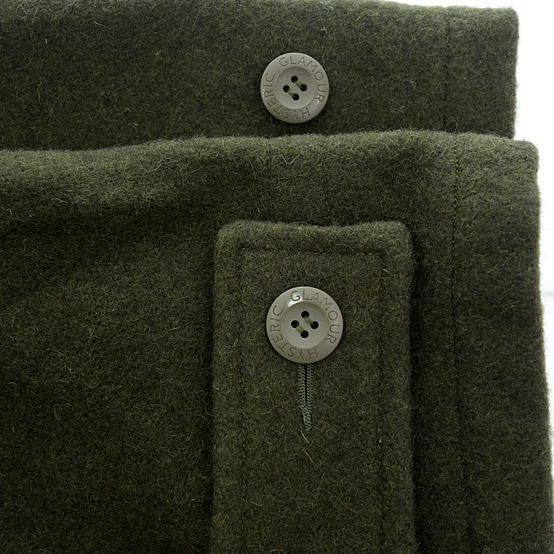 HYSTERIC GLAMOUR 2AC-8030 Wool Duffel Coat ウール ダッフル コート カーキー メンズF_画像8