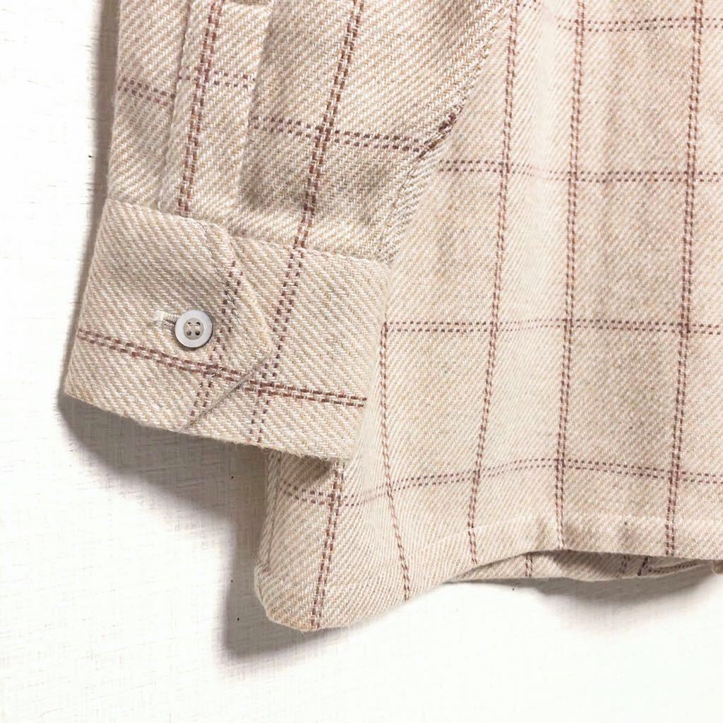 稀少 1970年代ヴィンテージ CROWN 厚手ウールシャツ Lサイズ 鬼レア ジャパビンテージ 昭和レトロ ビンテージ_画像7