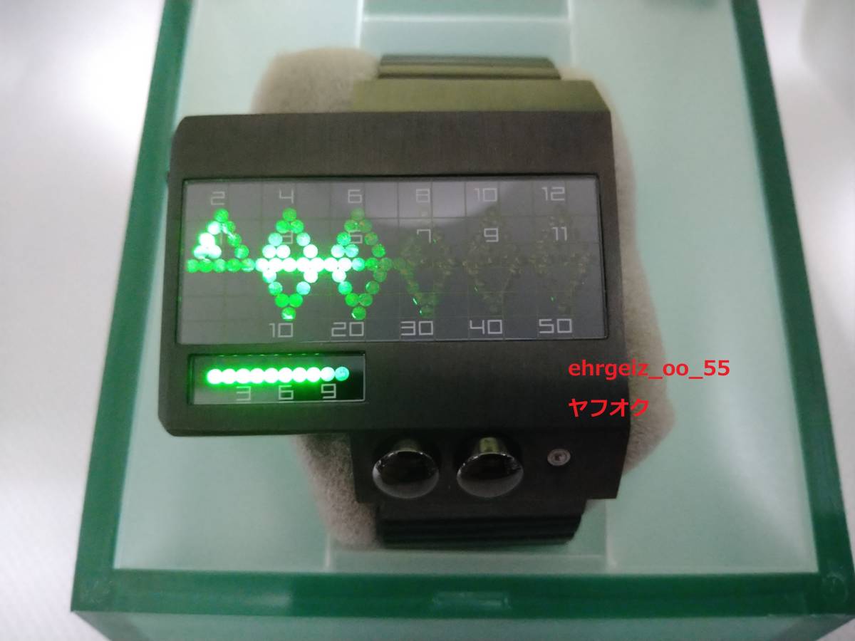 【貴重】「シーホープ HEART BEAT (ブラック/グリーン)」腕時計 SEAHOPE 心電図 USB充電式_画像5