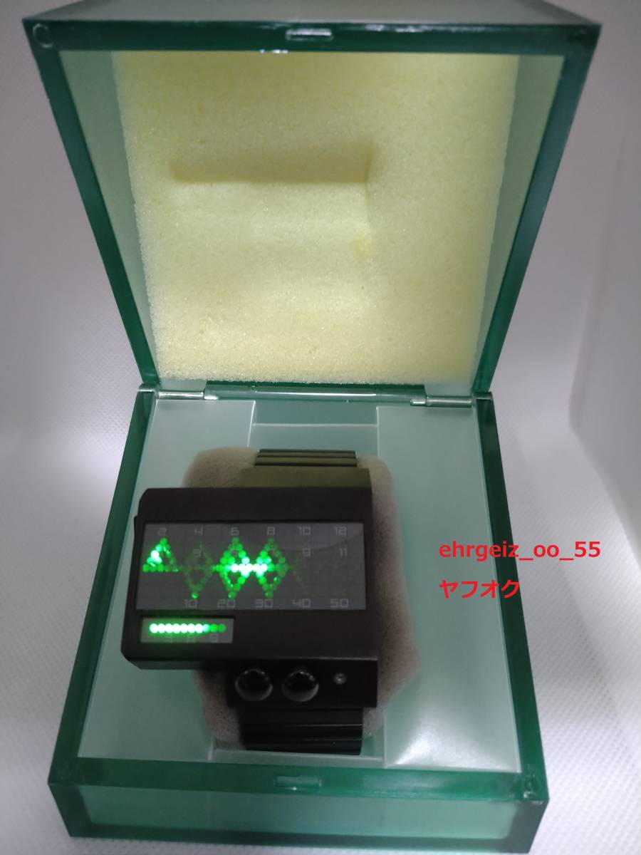 【貴重】「シーホープ HEART BEAT (ブラック/グリーン)」腕時計 SEAHOPE 心電図 USB充電式_画像6