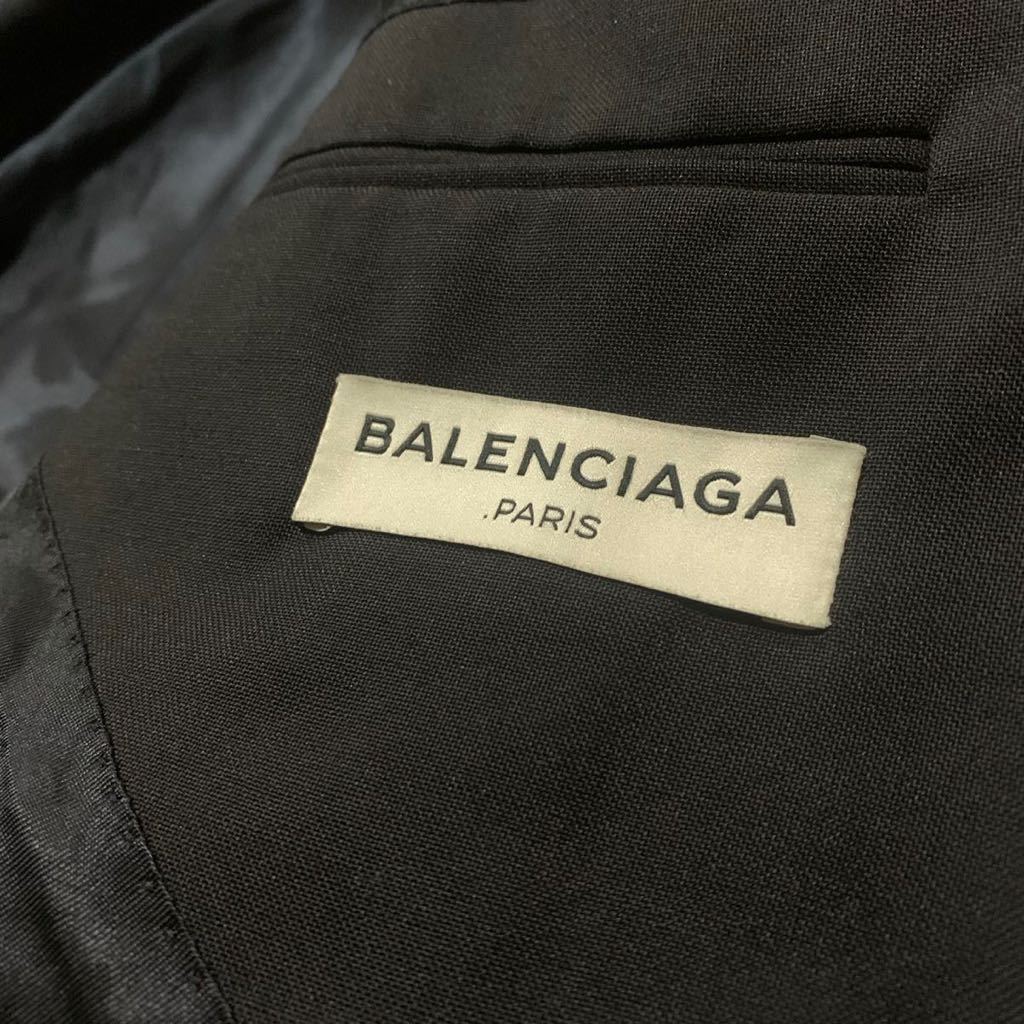 B☆ 高級ラグジュアリー服 'イタリア製' BALENCIAGA バレンシアガ 14年製 モヘヤ混 テーラードジャケット 2ボタン size:44 アウター 紳士服_画像7