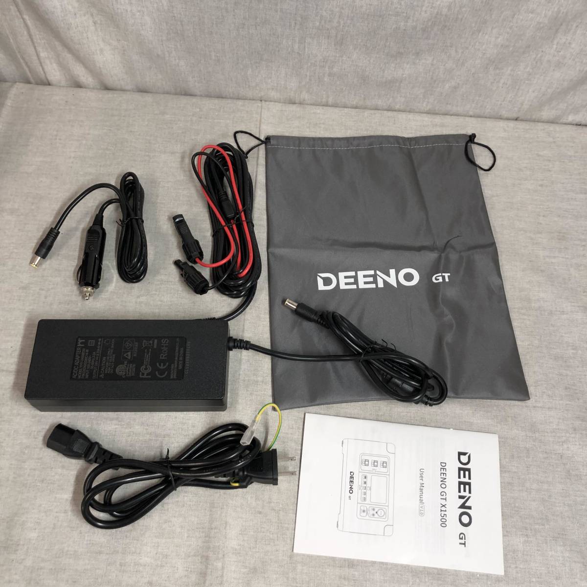 ジャンク品　Deeno GT ポータブル電源 X1500 1500W (瞬間最大3000W) 大容量 1036Wh 50/60HZ LEDライト付き PSE認証済 PS151032_画像3