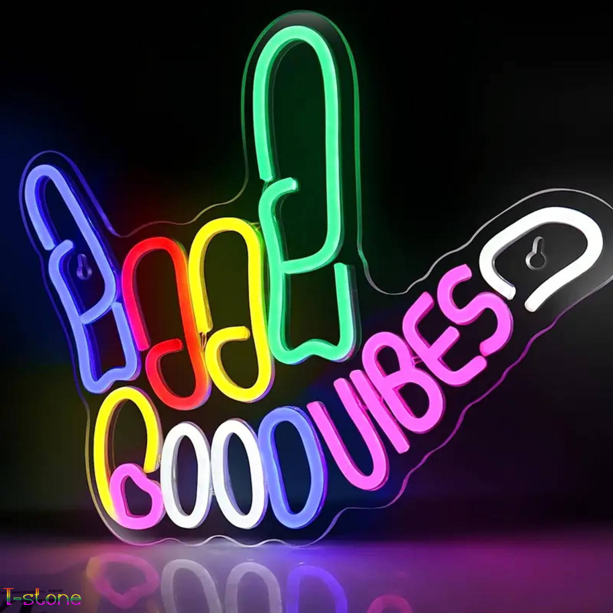 ネオンサイン あなたを愛してる GOODVIBES カラフル お洒落な ネオンサイン あなたを愛してる GOODVIBES カラフル お洒落な