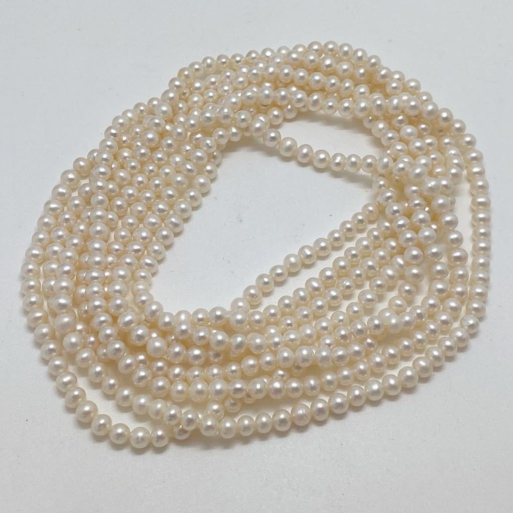 ［淡水パールロングネックレス］D 約106.3g 約126.5cm 真珠 pearl necklace accessory 首飾り ジュエリー DA0/DA0_画像2