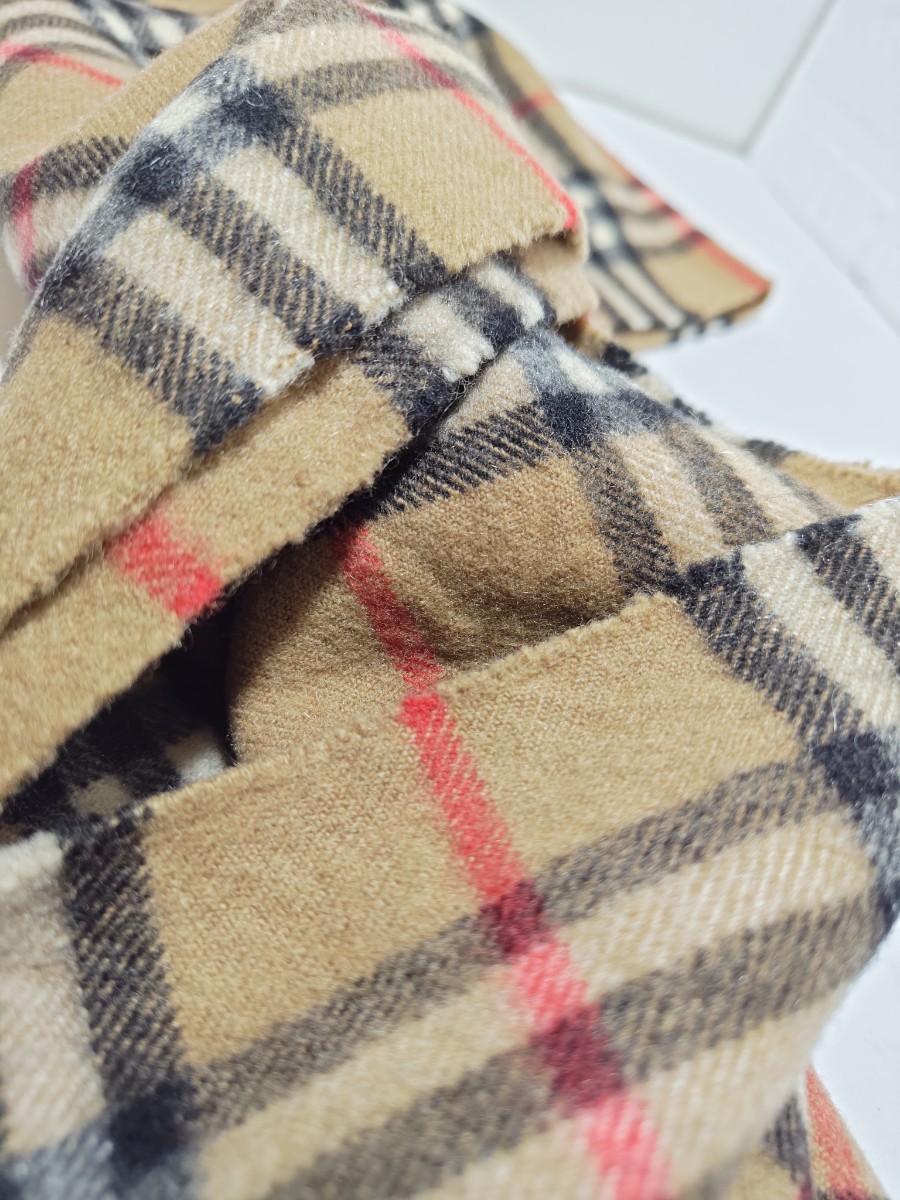 1円スタート【良品/保管品】BURBERRY　バーバリー　マフラー　カシミア100%　チェック柄　スコットランド製_画像8