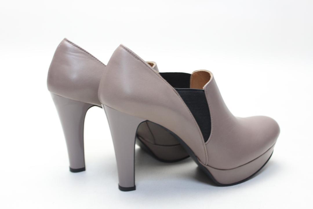 06# новый товар! натуральная кожа со вставкой из резинки ботинки (22.5cm)GY
