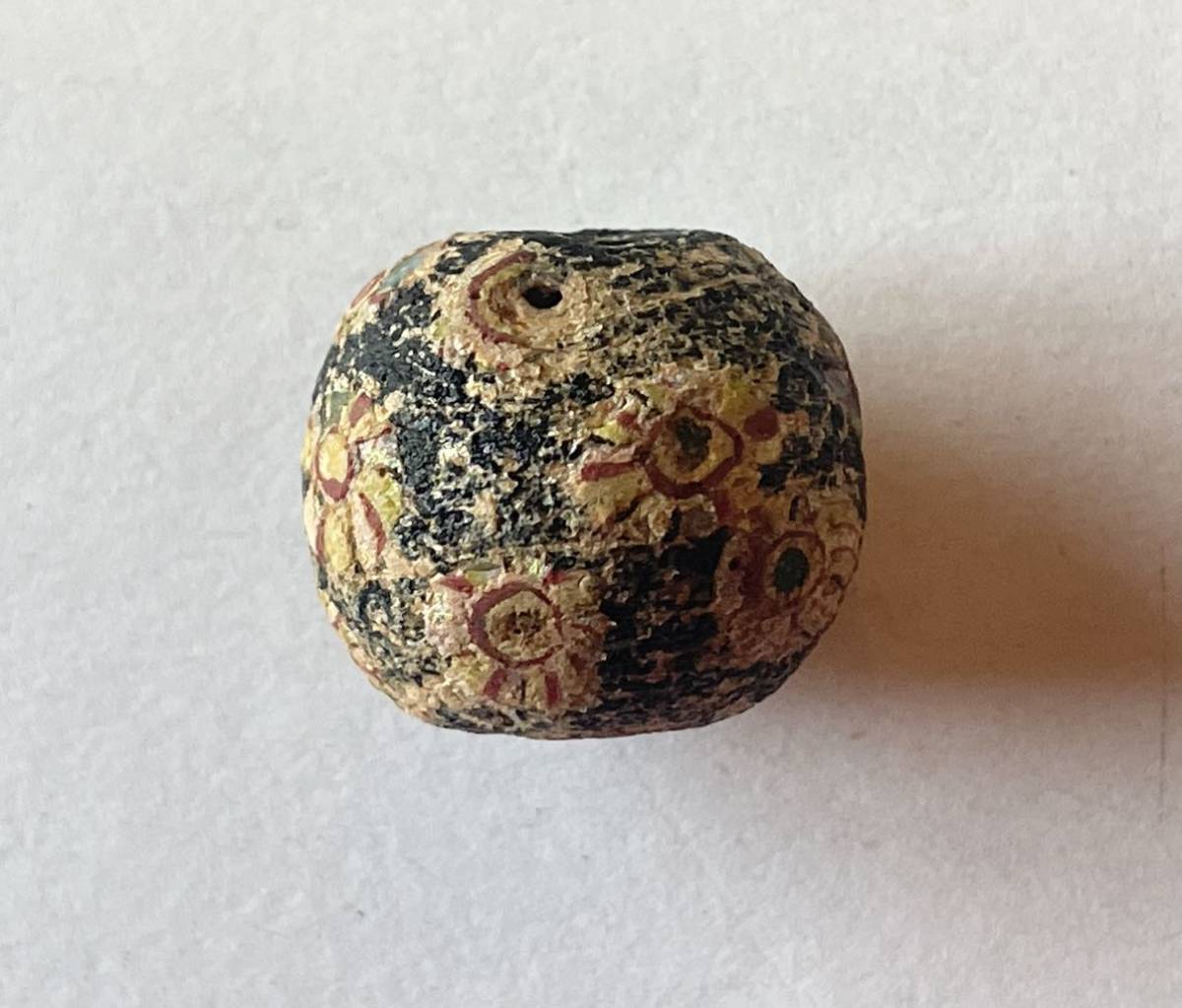 Glass Mosaic Bead North-Central Europe c.1st century-5th century H.2.2cm D.2.6cm F_画像3