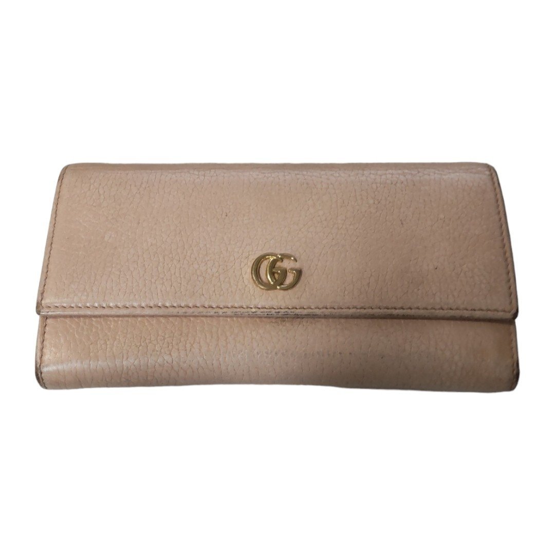 【中古品】 GUCCI グッチ GGマーモント 長財布 ピンク 456116・496085 レディース財布 箱無 本体のみ N55801RK