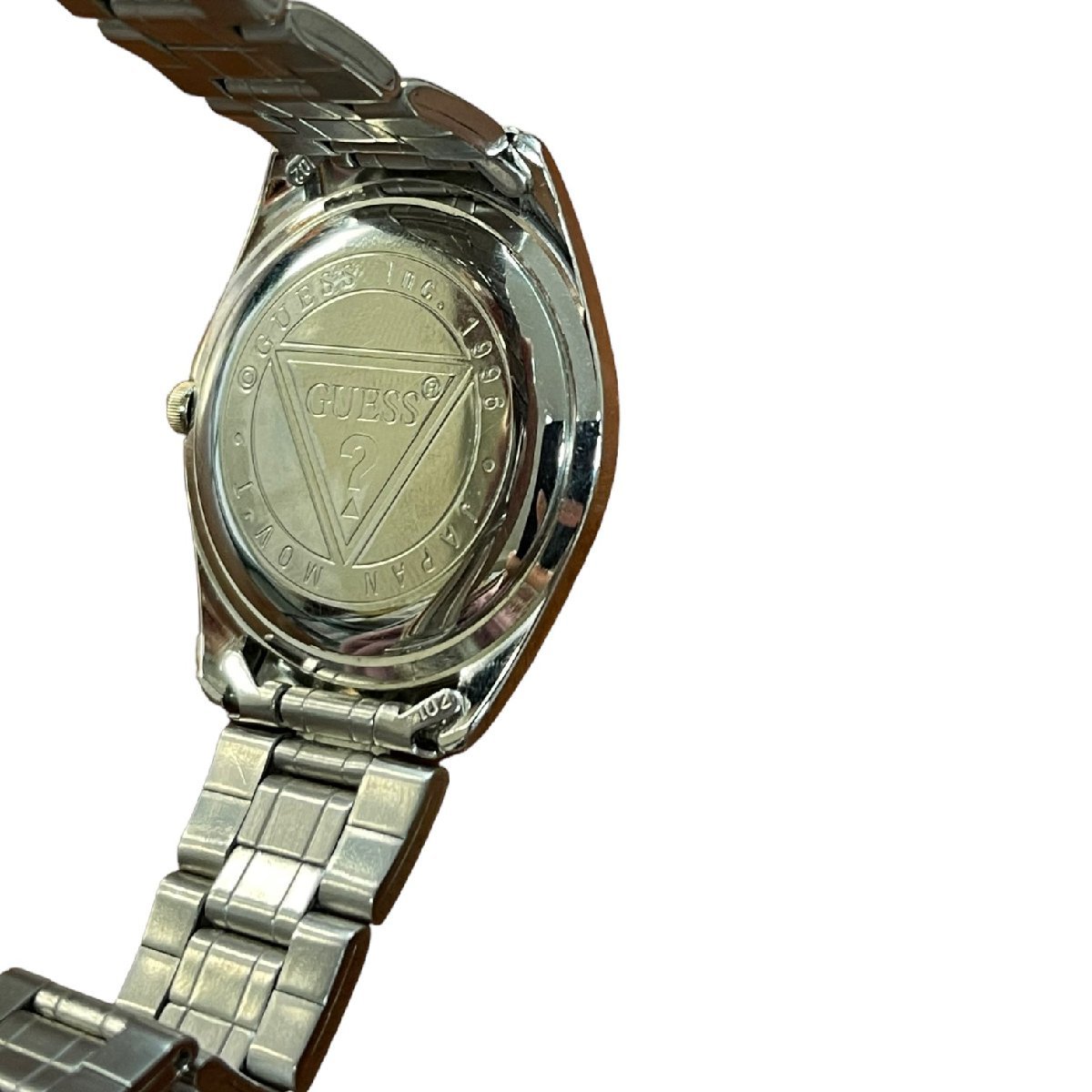 【中古品】 GUESS 時計 文字盤シルバー クオーツ メンズ レディース 腕時計 箱無 本体のみ L12-72RD_画像3