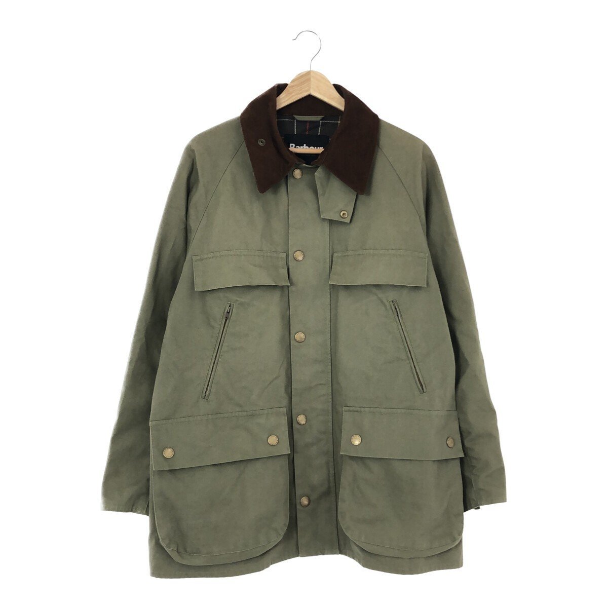 ◆中古品◆Barbour バブアー ブルゾン ジャケット コットン カーキ系・オリーブ 231MCAS052 メンズ :36 R53405NSD_画像1