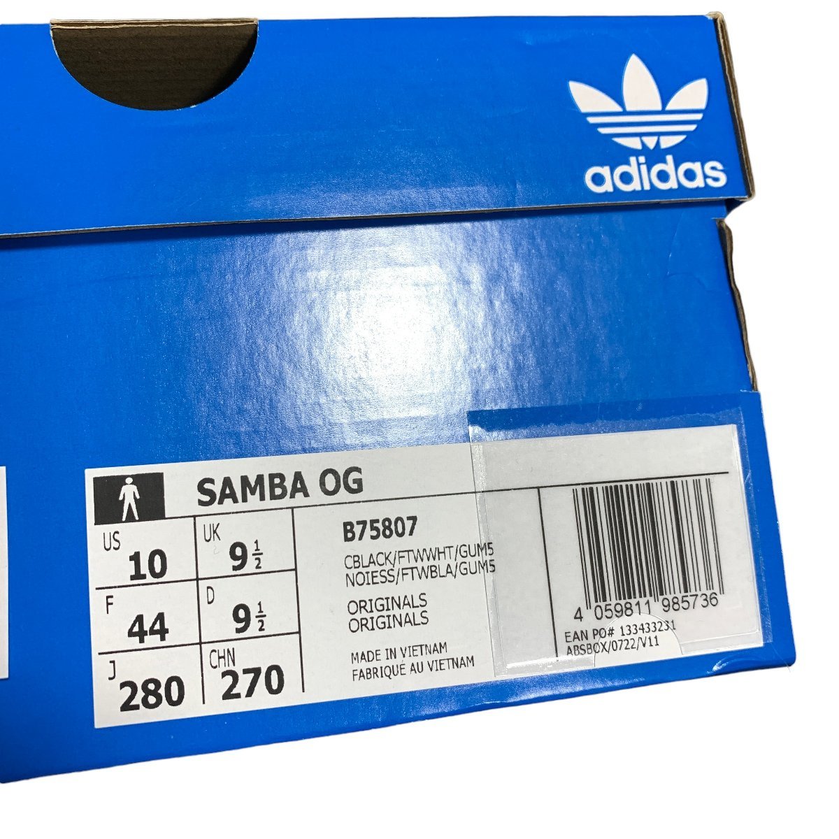 ◆未使用品◆ADIDAS ORIGINALS アディダスオリジナルス スニーカー SAMBA OG ブラック US10 28cm Q54868NL_画像10