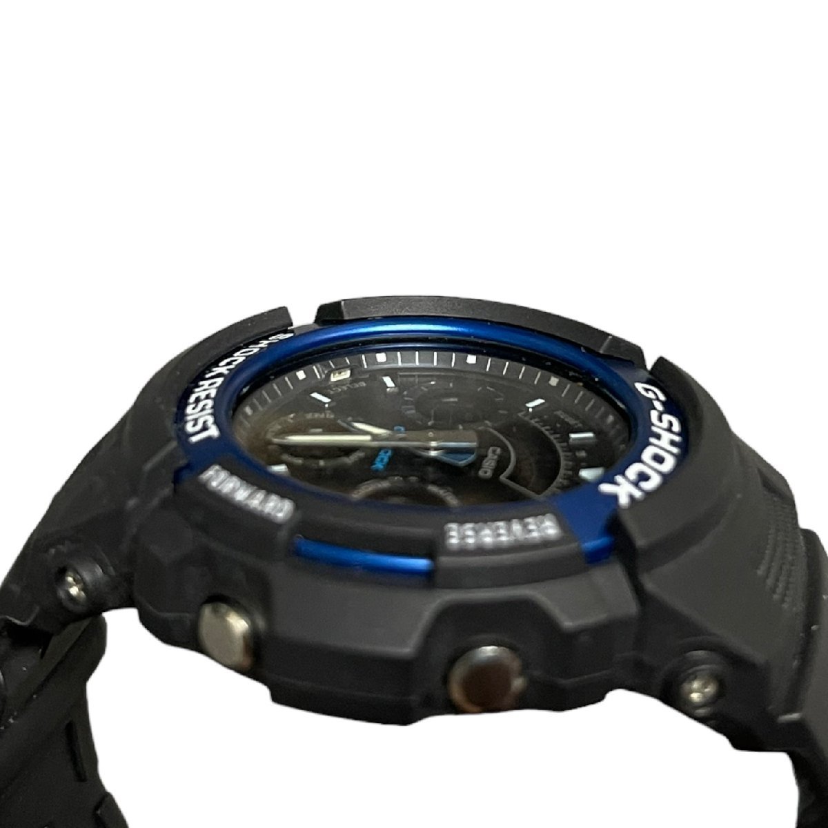 【中古品】CASIO G-SHOCK カシオ AW-591 ブラックxブルー アナデジ クオーツ メンズ腕時計 箱なし 本体のみ L55517RD_画像7