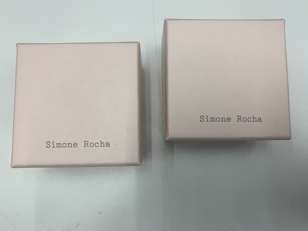 Simone Rocha/シモーネ・ロシャ　ミニクリスタルヘアクリップ　RED×2 kyK5883K