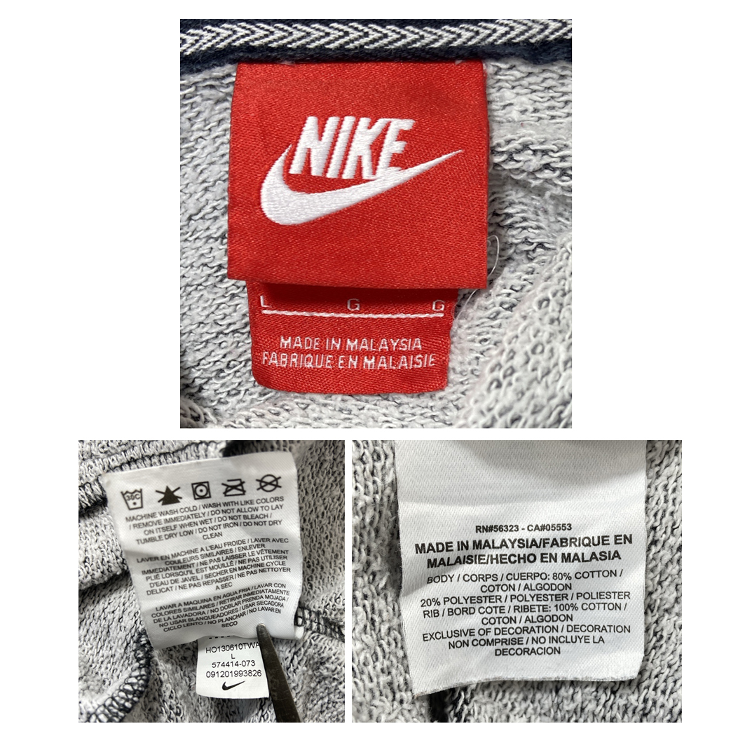 【USED】ナイキ NIKE パーカー ハイネック フーディー プルオーバー ゆるだぼ 90s 00s USA 古着 Lサイズ グレー ☆送料無料☆_画像10