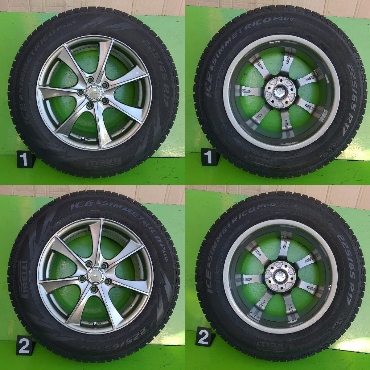 [16021] [オートバックス LEBEN BX] 17x7J +38 PCD114.3 5穴 [ピレリ アイスアシンメトリコPLUS] 225/65R17 21年製_画像3