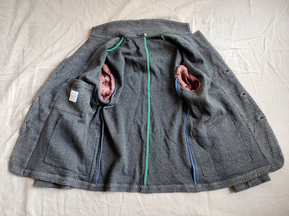 18AW Paul Smith ポールスミス MAIN LINE メインライン ジャケット ニット ジャージー ウール ミックス素材 L2 グレー ★12_画像7