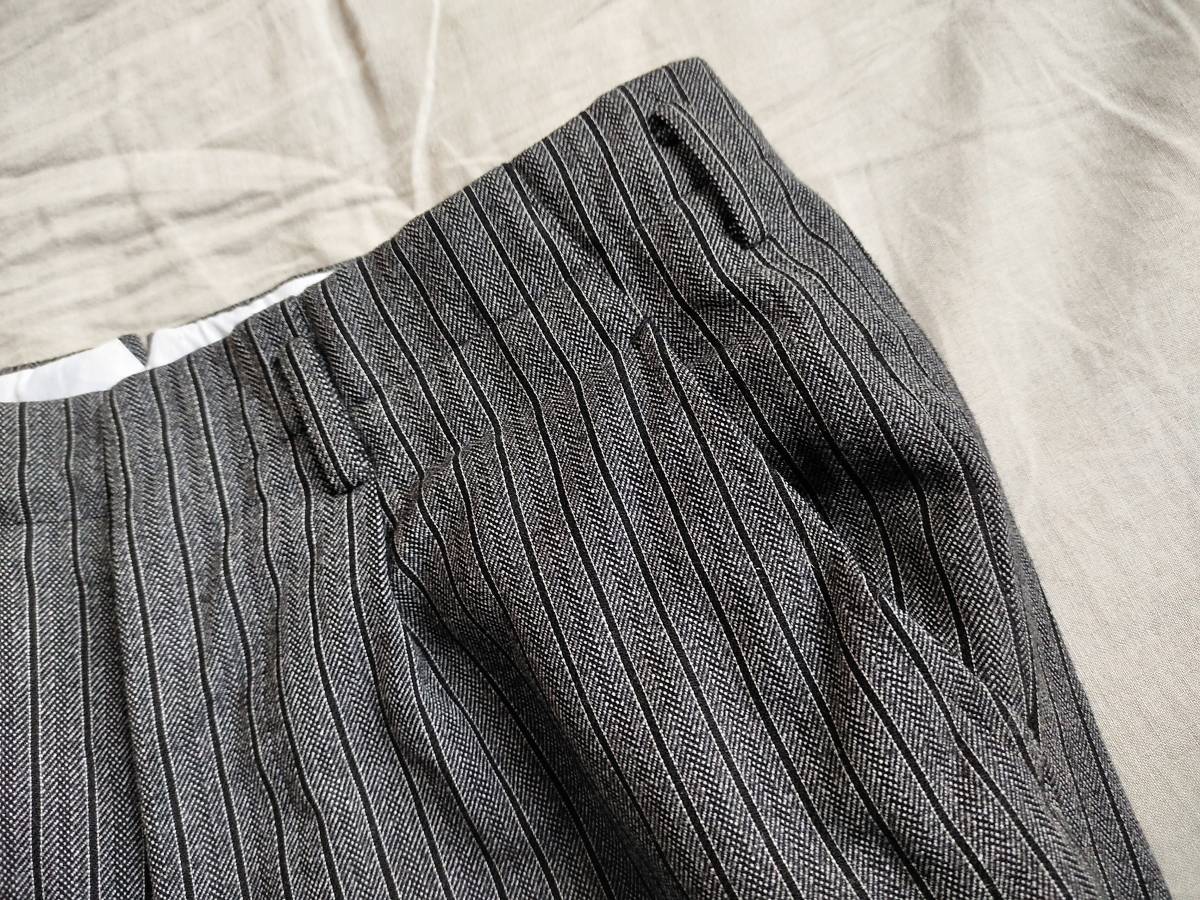 50’～60’S 英国製 美品 VINTAGE ビンテージ WOOL STRIPE TROUSERS ウール ストライプ トラウザー パンツ タック TALON DEPONIRT ★12_画像5