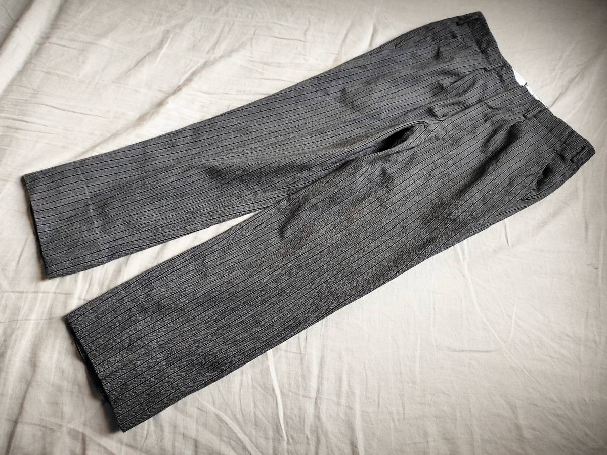 50’～60’S 英国製 美品 VINTAGE ビンテージ WOOL STRIPE TROUSERS ウール ストライプ トラウザー パンツ タック TALON DEPONIRT ★12_画像1