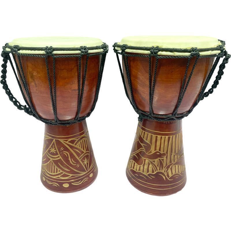 ジャンベ 民族楽器 打楽器 太鼓 2個セット アンティーク_画像1