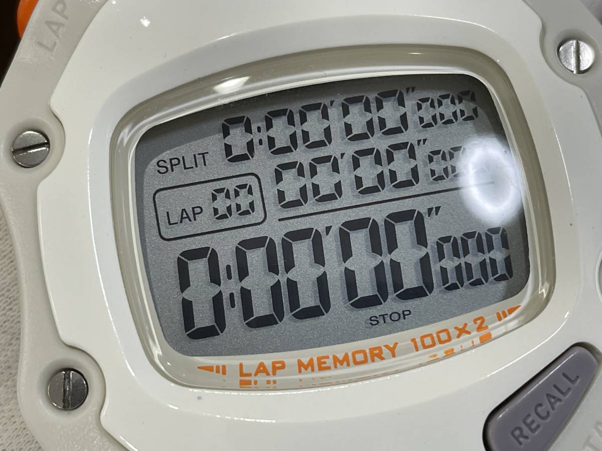 ★【1/1000秒 10時間計 5気圧防水 ラップメモリー ストップウォッチ】CASIO カシオ ストップウオッチ HS-70W-8JH★動作品 美品 送料250円～_画像4