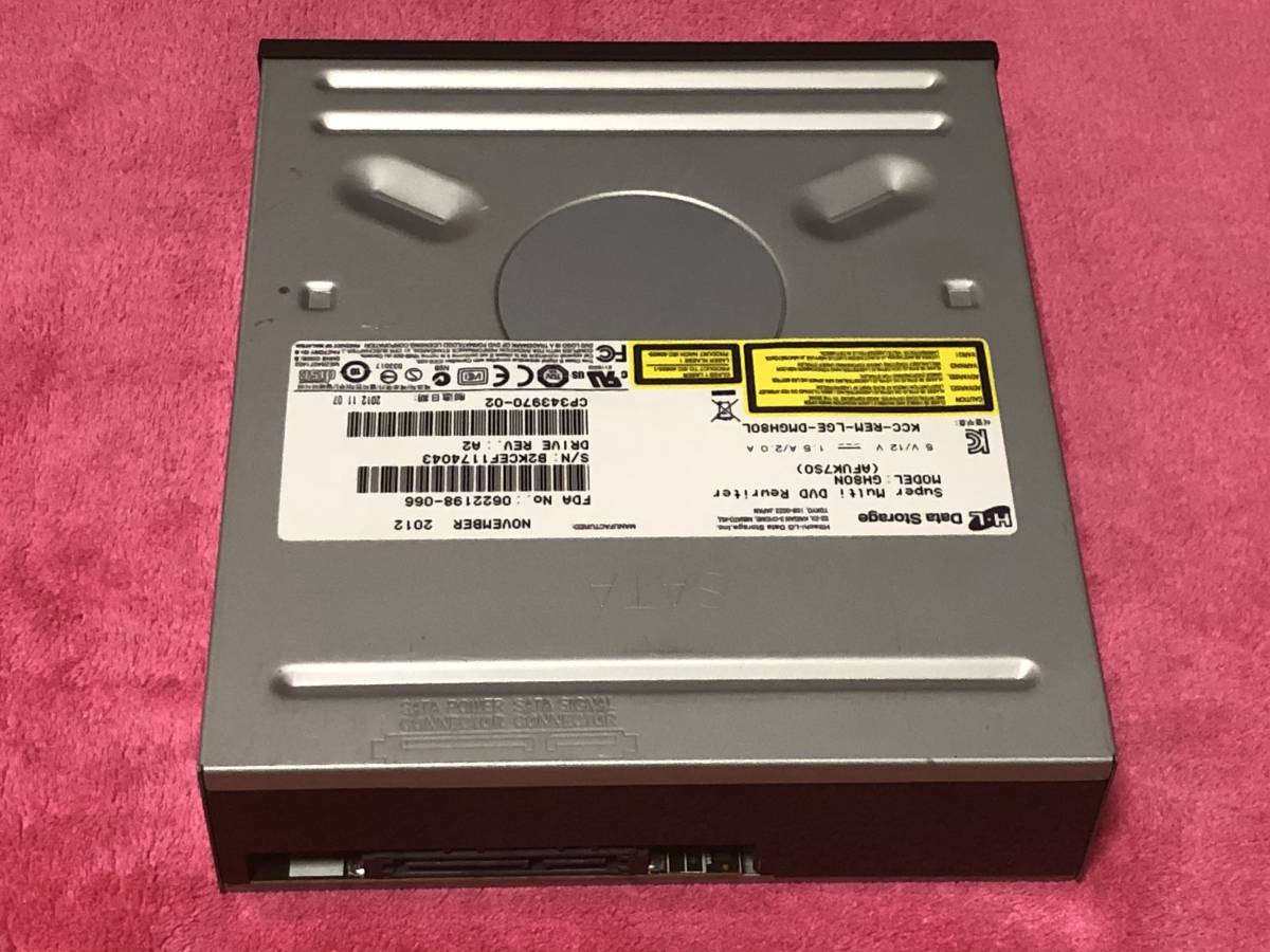 動作確認済み 日立LG GH80N DVDスーパーマルチドライブ ±R DL二層対応 SATA 光学ドライブ パソコン部品 PCパーツ 自作 研究 部品取りにもの画像3