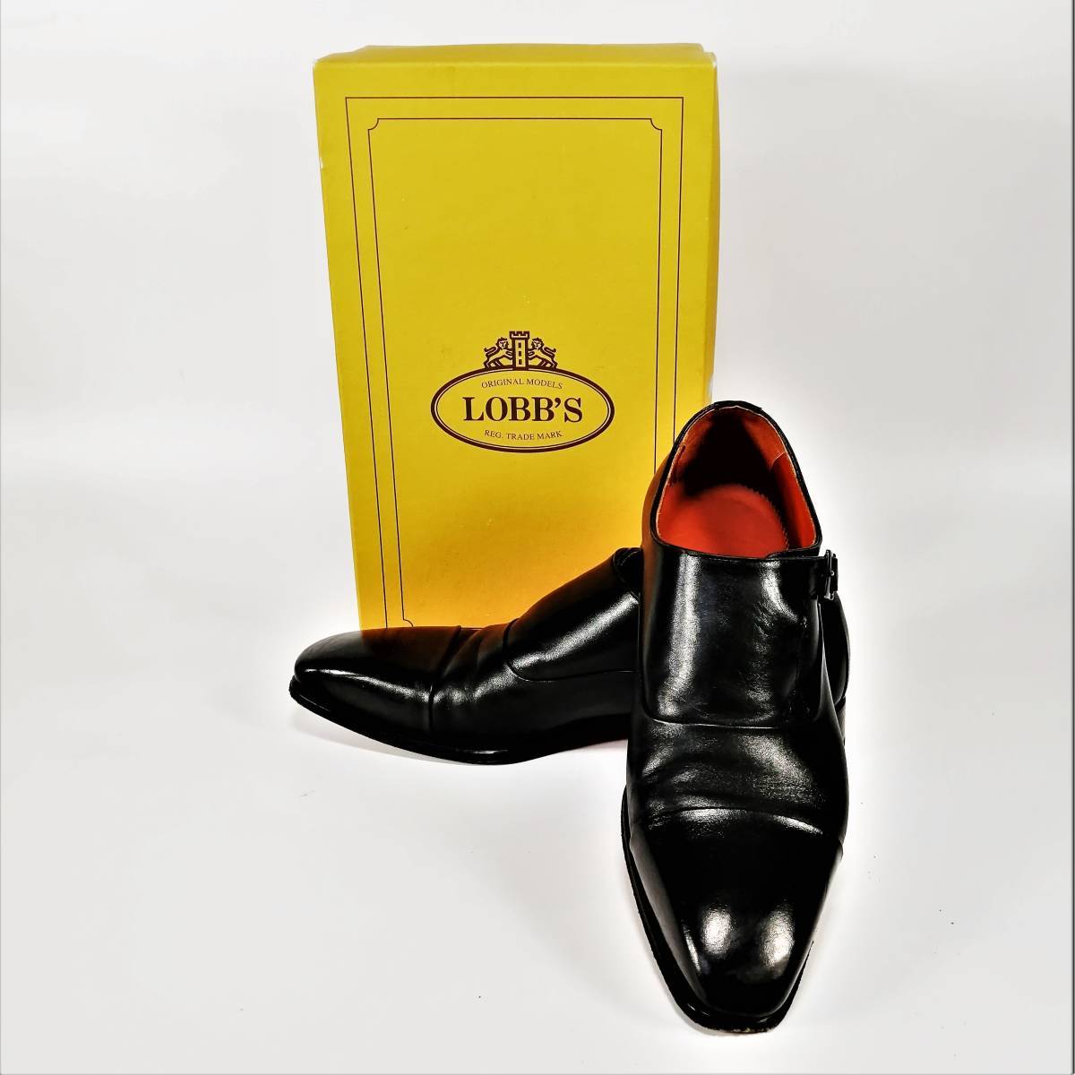 LOBB'S シングルモンクストラップ ブラック 25.5cm 革靴 レザーシューズ 紳士靴 イタリア製 ロブス【USED品】 22 00321