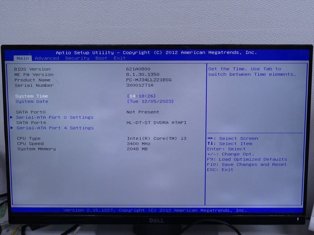 [3647]NEC MJ34LL-G MJ34L/L-G PC-MJ34LL21BSG Core i3 3240 3.40GHz マザーボード MS-7770 電源ユニットDPS-200PB-174 A BIOS OK_画像10